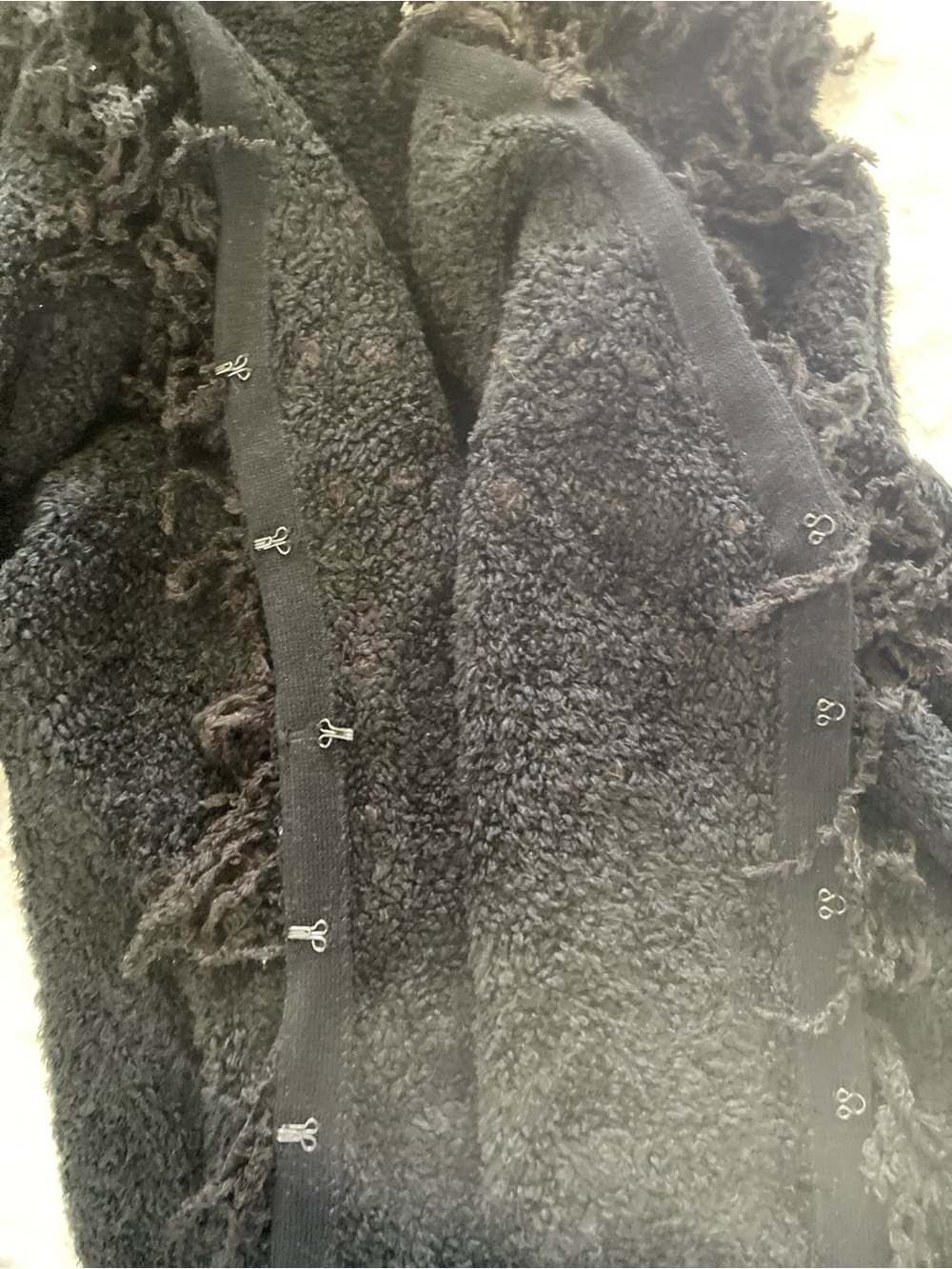 Soft Surroundings Black Fringe-Trim Open Cardigan - Picture 4 of 5